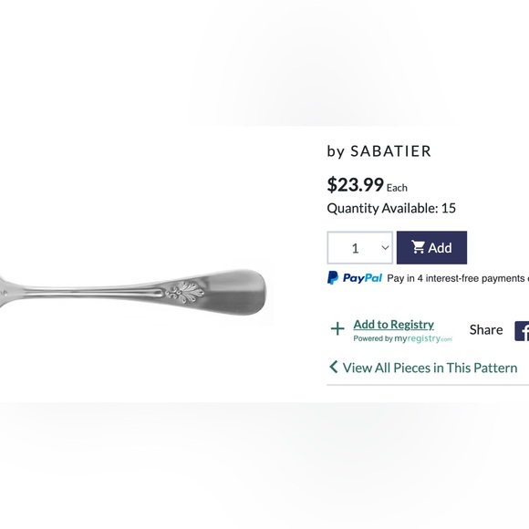 Vintage (VTG) set of 3 Sabatier china buffet serving utensils - Picture 12 of 13